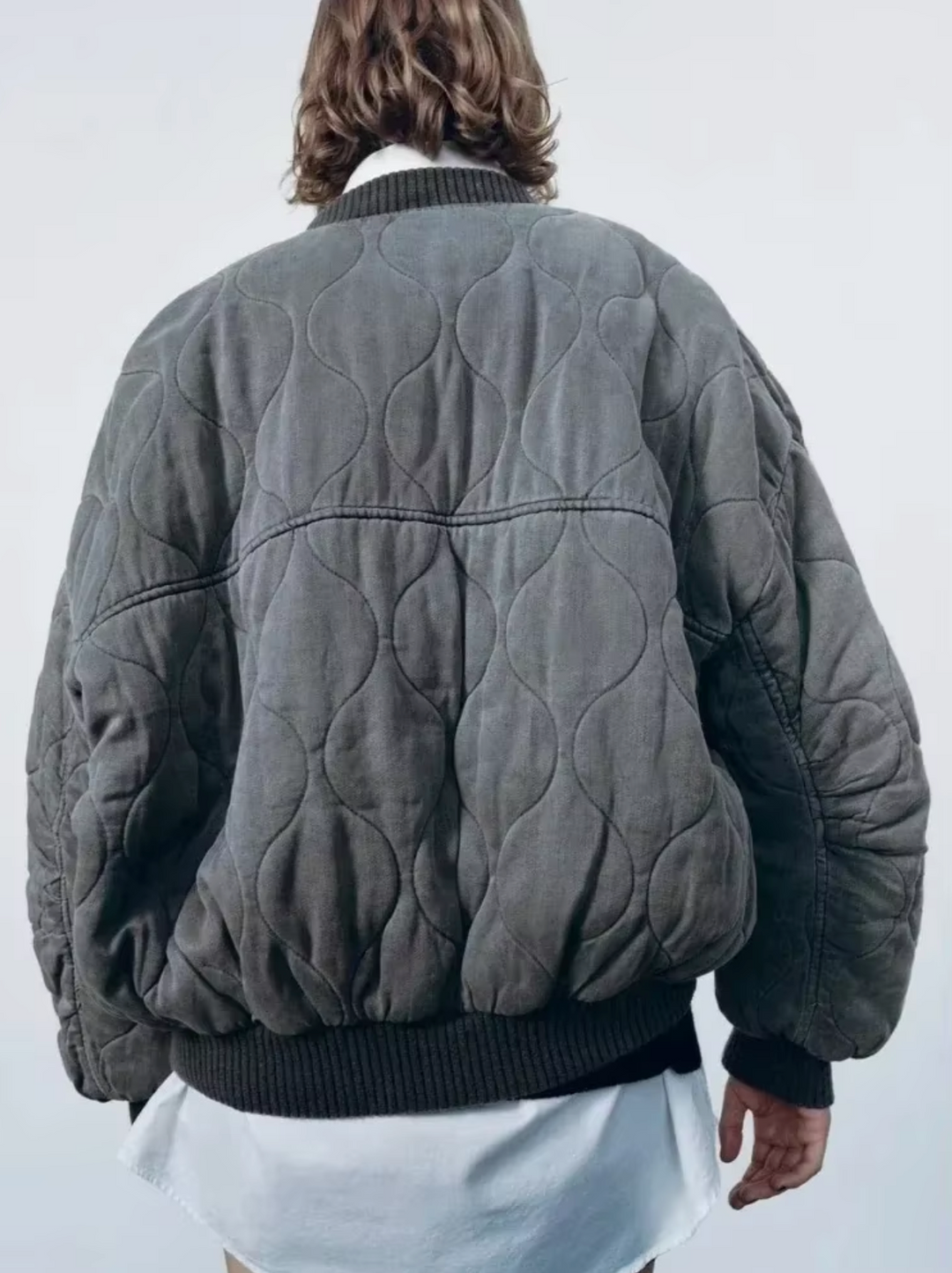 Baumwolljacke mit Rundhalsausschnitt