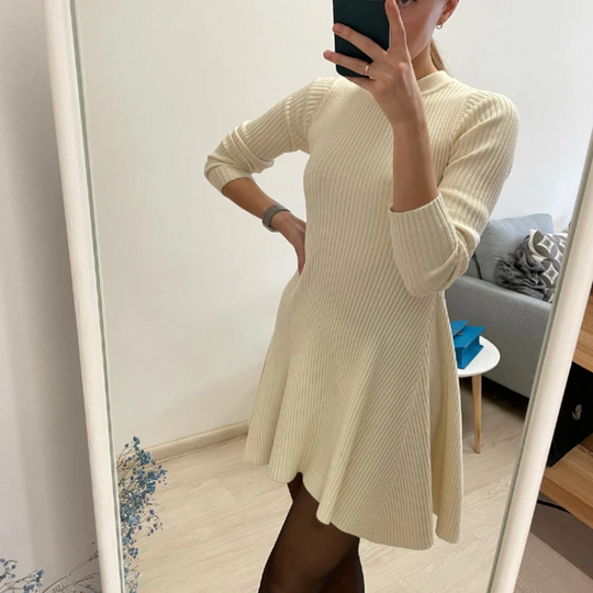 Heidi-Mode - Schicke und Stilvolle Herbst Strickkleid mit Langen Ärmeln für Frauen