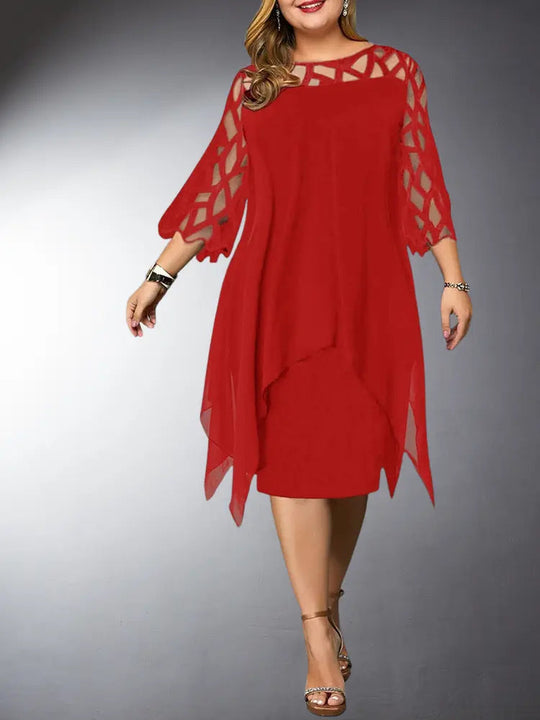 Heidi-Mode | Elegantes Plus Size Spitzen-Midi-Kleid