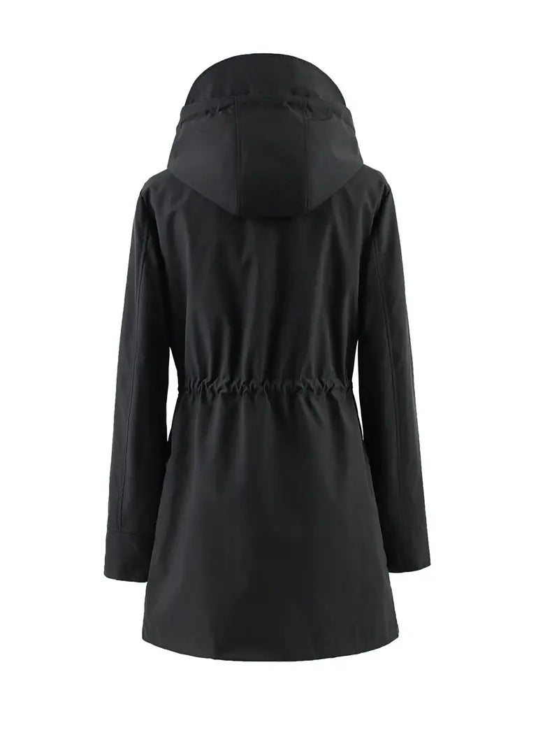 Heidi-Mode | Wasserdichte Outdoor Regenjacke mit Druck und Kapuze für Frauen