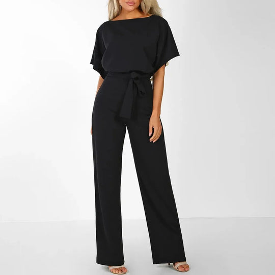 Heidi-Mode | Eleganter Jumpsuit Mit Rüschärmeln Und Gürtel