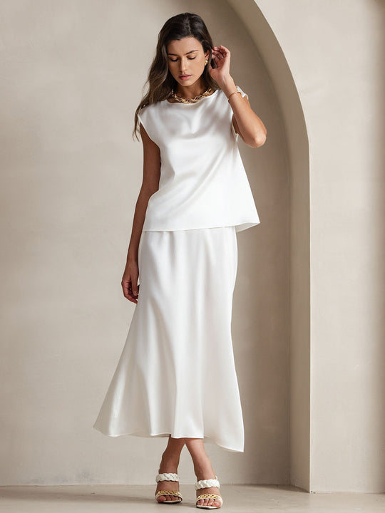 Heidi-Mode | Seiden Kapuze Ärmel Bluse