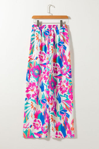 Boho-Blumenprint-Hose Mit Weitem Bein