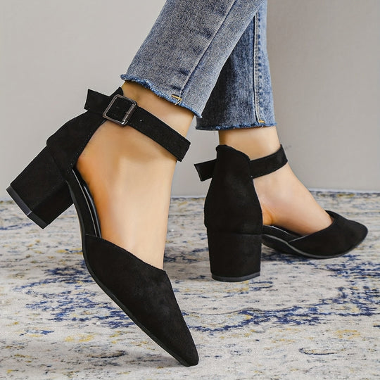 Heidi-Mode | Damen Sandalen mit Blockabsatz Schnürung, mit Knöchelriemen, Elegant