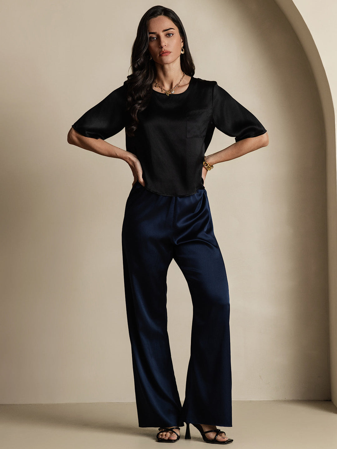 Heidi-Mode | 100% Seide Lässiges Damen T-Shirt