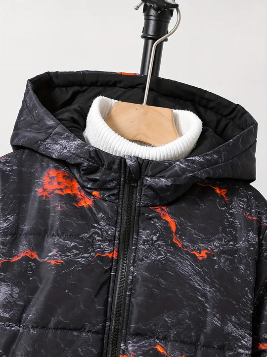 Heidi-Mode - Winterjacke im Volcano-Print-Stil für Jungen