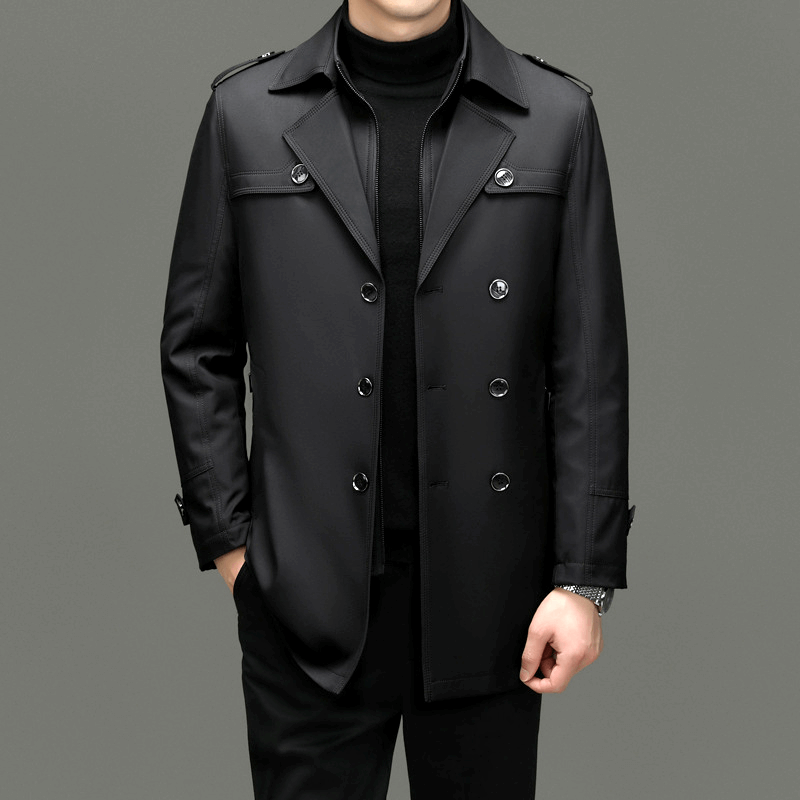 Heidi-Mode | Herren Doppelreiher Trenchcoat