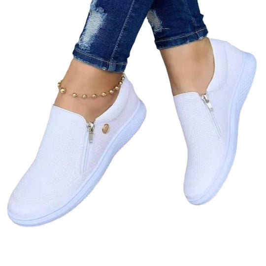 Heidi-Mode | Modische Sportliche Damen Sneaker mit Reißverschluss