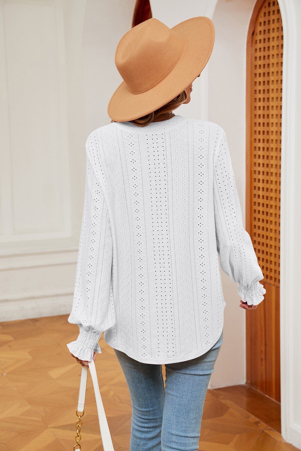 Heidi-Mode | Notchkragen Volant Ärmel Bluse