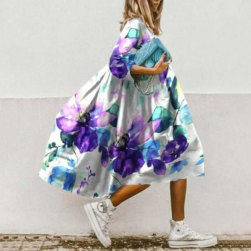 Heidi-Mode | Blumiges Oversize Kleid für Frauen
