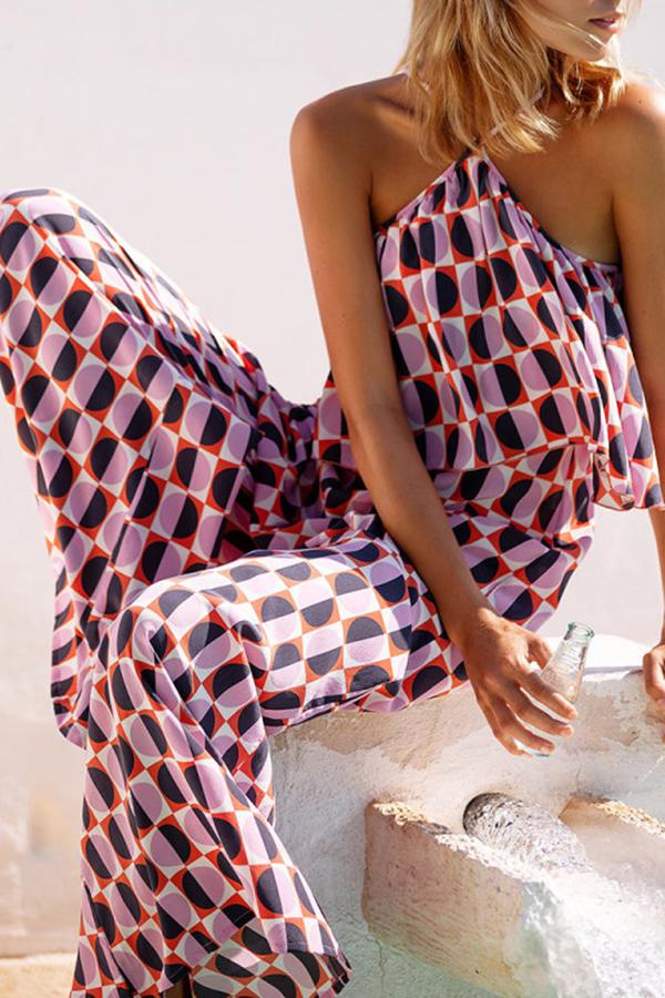 Heidi-Mode | Love Buzz Halterneck Breite Beinform Jumpsuit