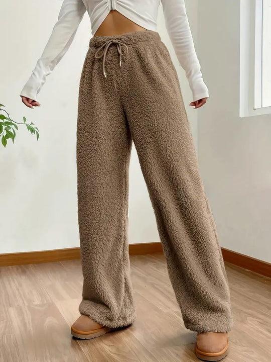 Heidi-Mode - Lässige Herbstweite Khaki-Hose mit Kordelzug für Frauen