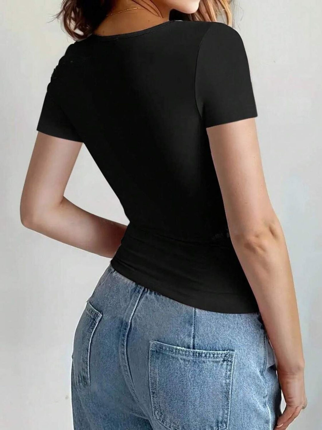 Heidi-Mode | Rundhalsausschnitt Kurzarm T-Shirt