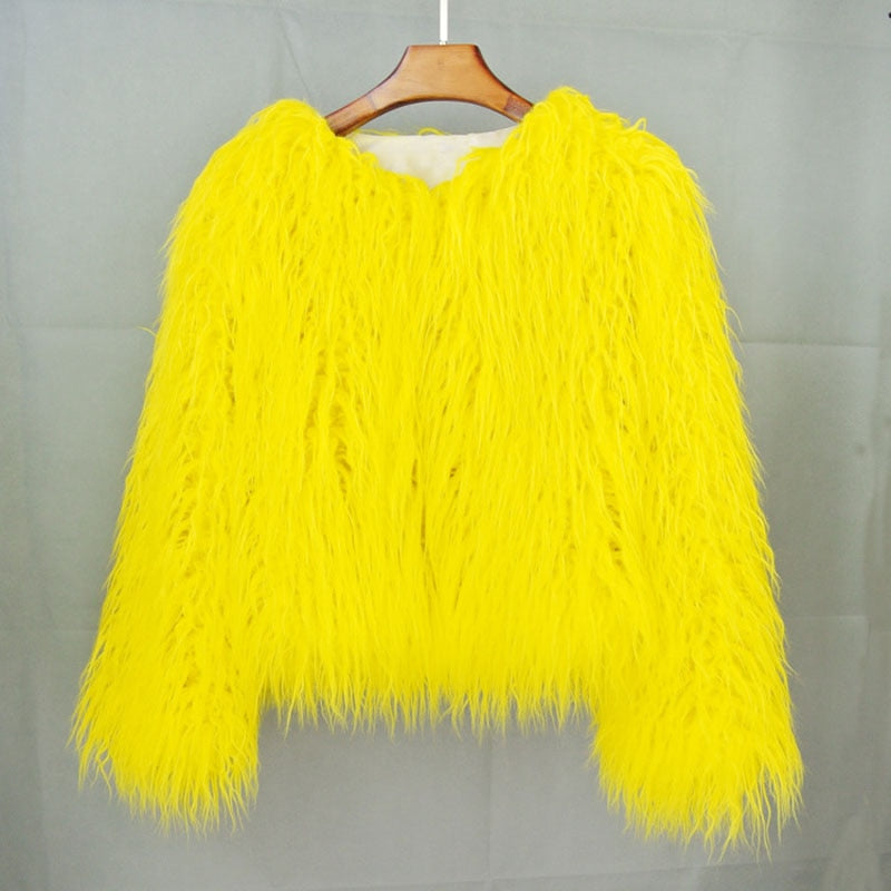 Heidi-Mode | Eleganter Warmer Kunstpelzmantel Für Herbst Und Winter