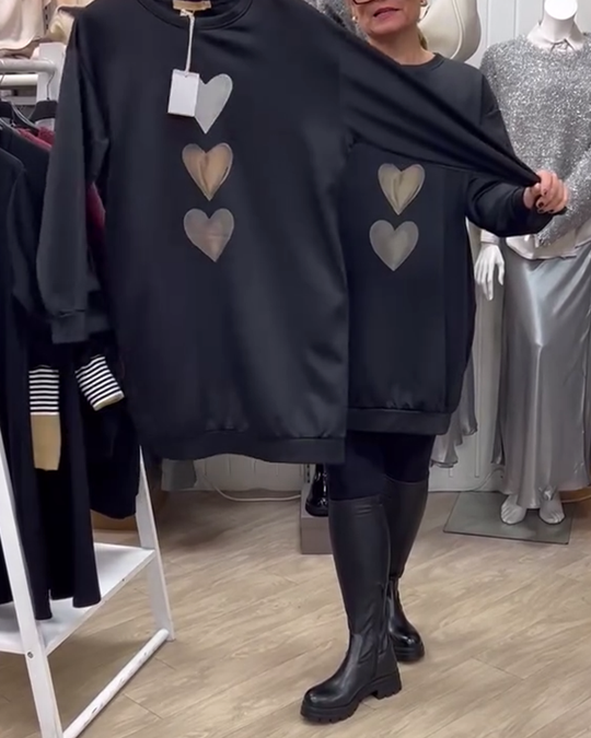 Heidi-Mode | Shift Herz Muster Lässig