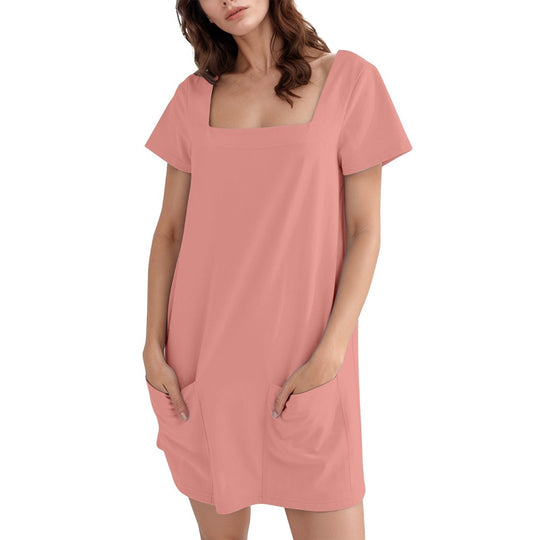 Heidi Mode | Freizeitkleid mit quadratischem Ausschnitt und Tasche