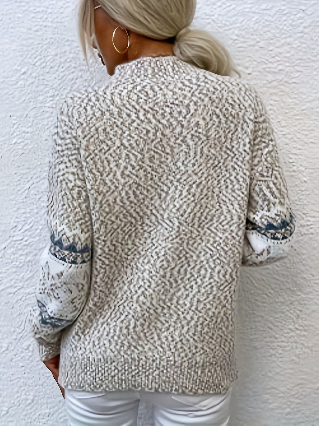Heidi-Mode - Schicke Winter Schneeflocke Mock Neck Pullover für Damen