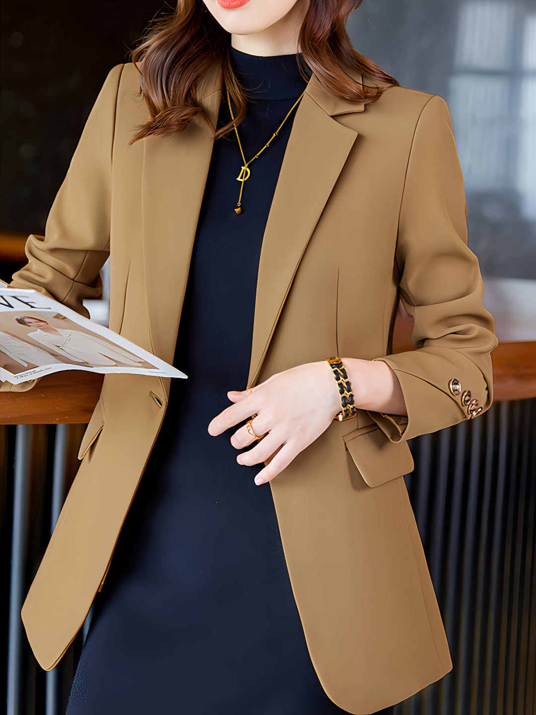 Heidi-Mode - Stilvolle Elegante Lange Ärmel Herbst Blazer für Frauen