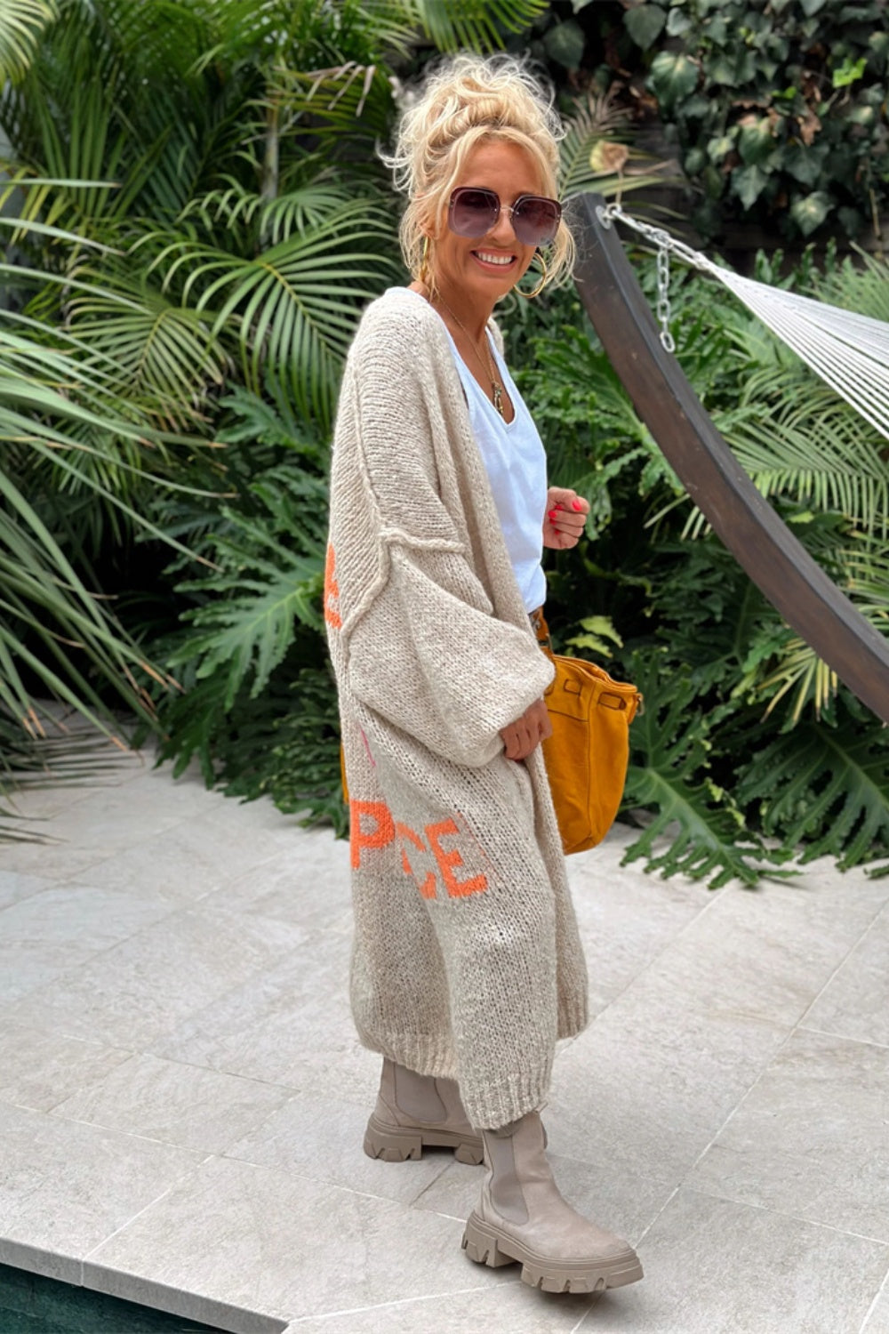 Heidi-Mode | Buchstaben Fall Schulter Lange Ärmel Cardigan