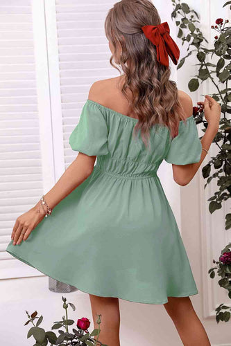 Heidi-Mode | Off-Shoulder A-Linie Mini Kleid