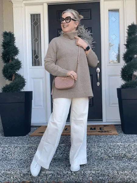 Heidi-Mode | Jeans mit Weitem Bein und Naht Vorne