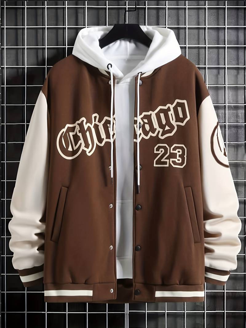 Heidi-Mode Chicago Streetwear inspirierte Kapuzen-Kordelzug-Herrenjacke