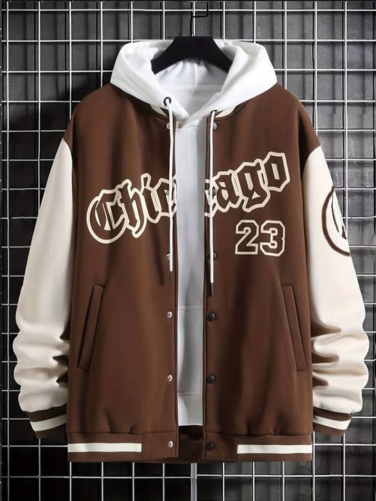 Heidi-Mode Chicago Streetwear inspirierte Kapuzen-Kordelzug-Herrenjacke