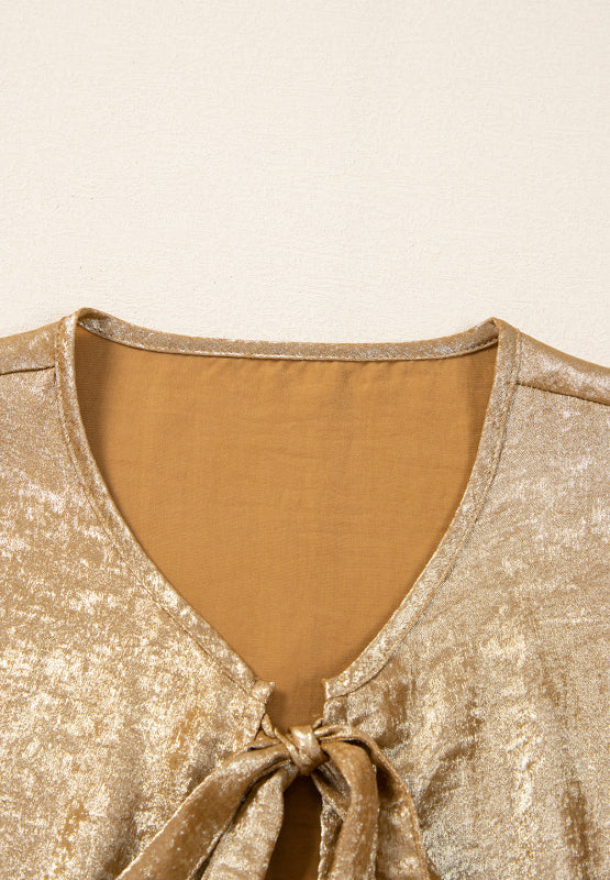 Heidi-Mode | Gebundenes Peplum Dreiviertelärmel Bluse