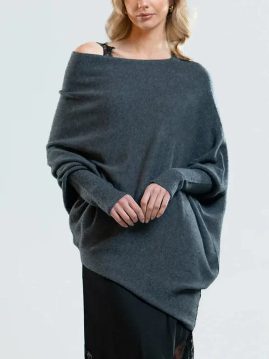 Asymmetrischer drapierter Pullover