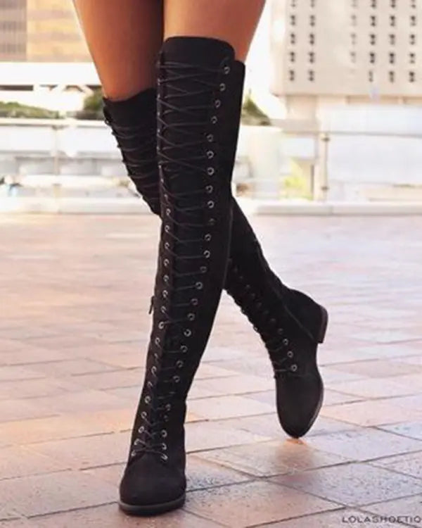 Heidi-Mode | Knielange Schnürstiefel