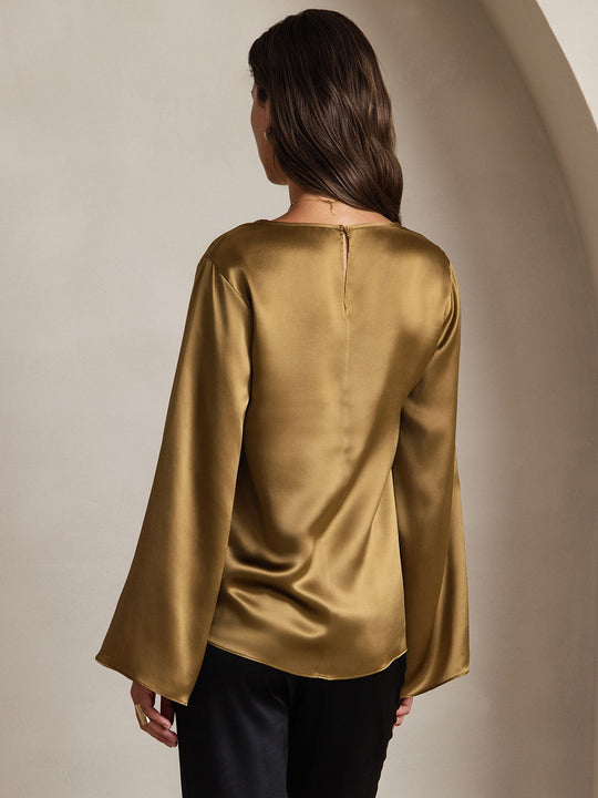 Heidi-Mode | Seiden Langarm Bluse