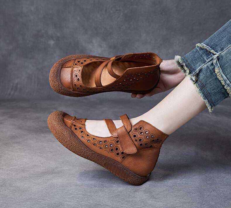 Heidi-Mode | Kuhud Retro Hulsandalen Rutschfest Atmungsaktiv Flach Sandale