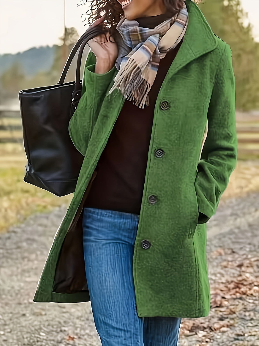 Heidi-Mode | Lange Jacke mit Knopfverschluss Eleganter Schutz