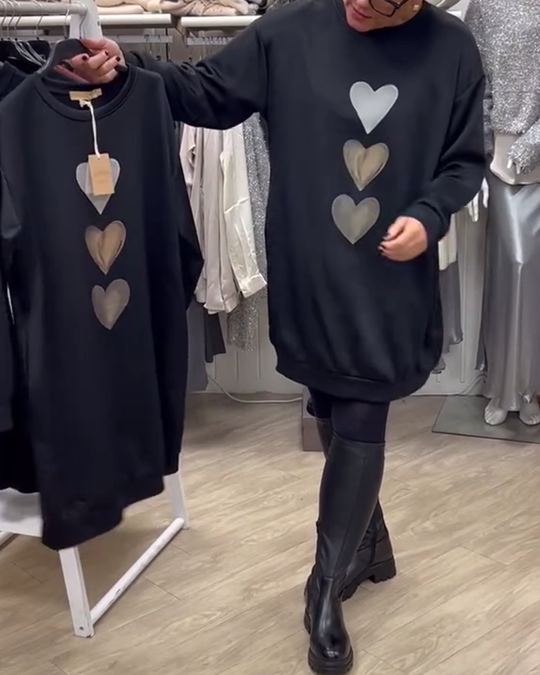 Heidi-Mode | Shift Herz Muster Lässig