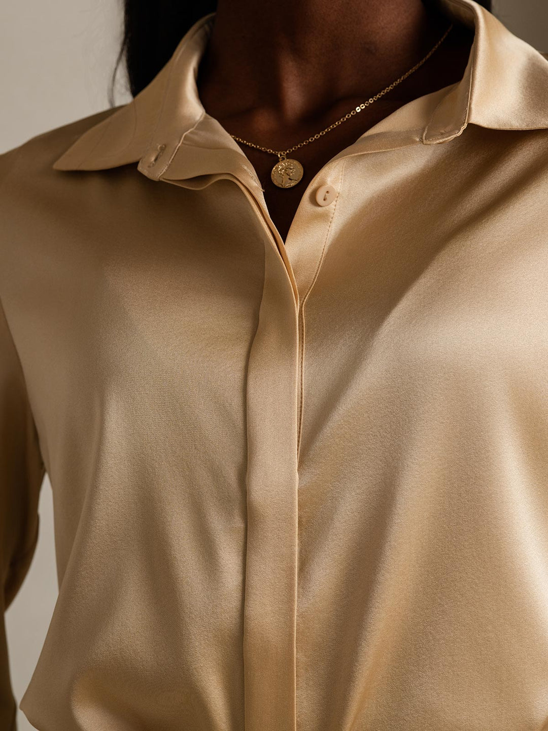 Heidi-Mode | Damen Klassische Seide Langarmshirt