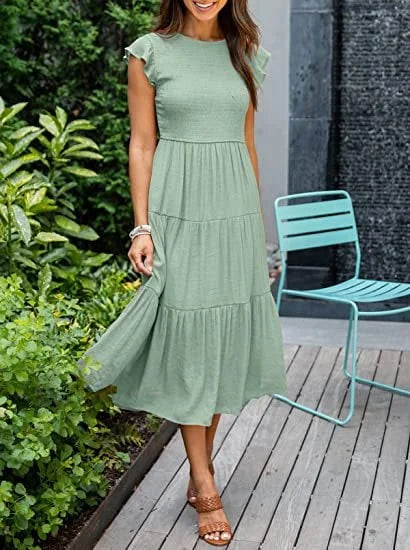 Lässiges Sommerkleid in Midi-Länge für Damen