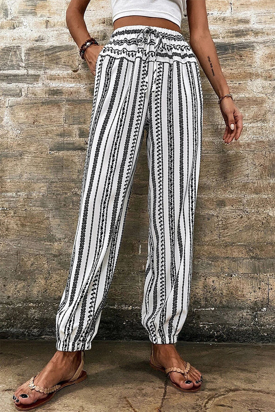 Gestreift Boho Gestreifte Print Casual Pants