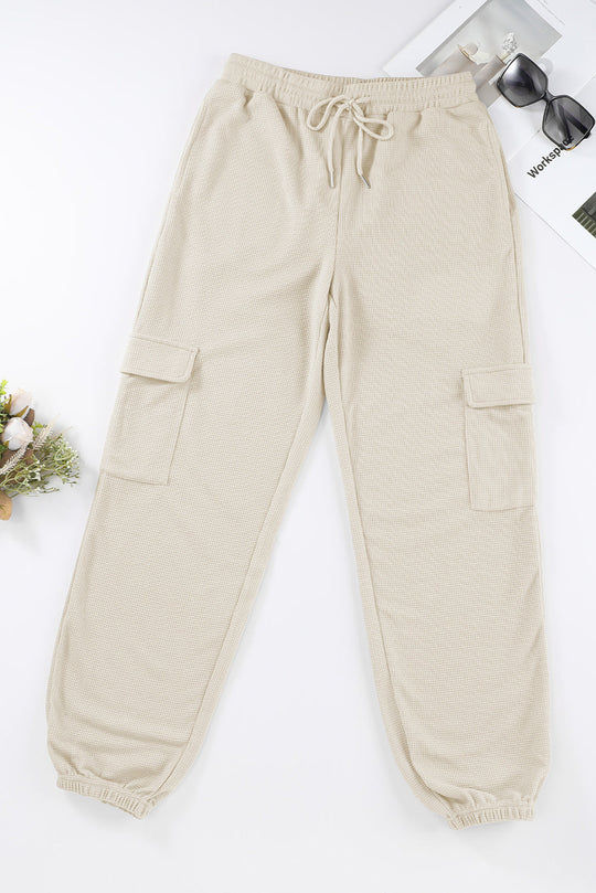 Waffel Textur Cargo Tasche Jogger Hose