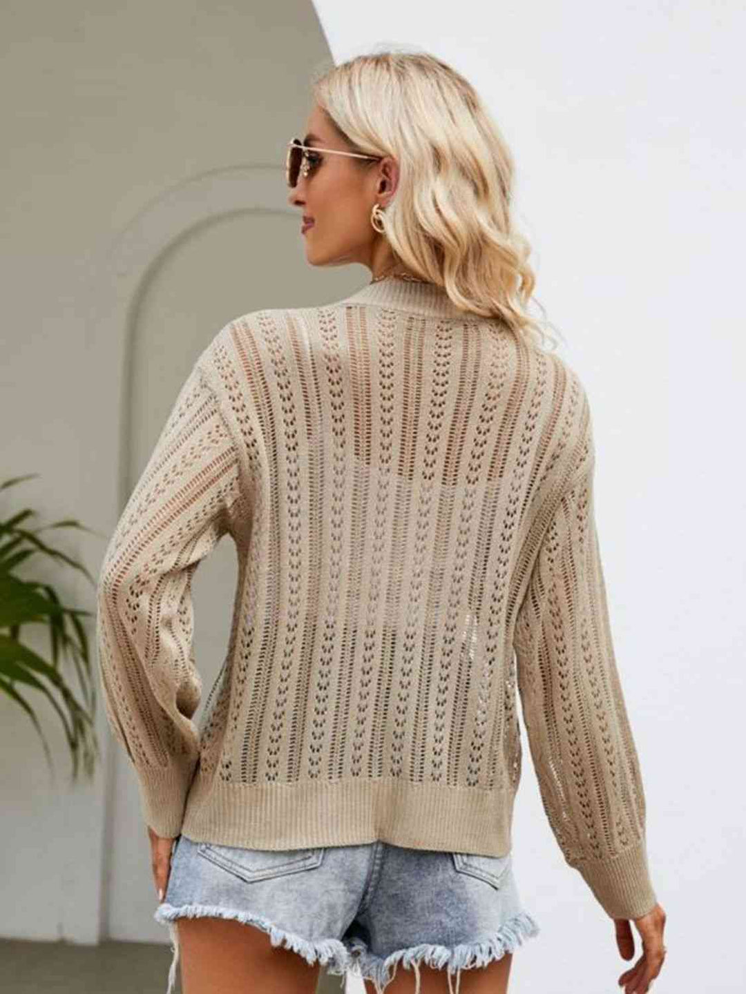Heidi-Mode | Knopfverschluss Rippenbesatz Cardigan
