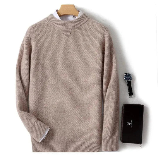 Heidi-Mode | Herrenpullover aus Cashmere, lässig gestrickt, mit Halsetikett