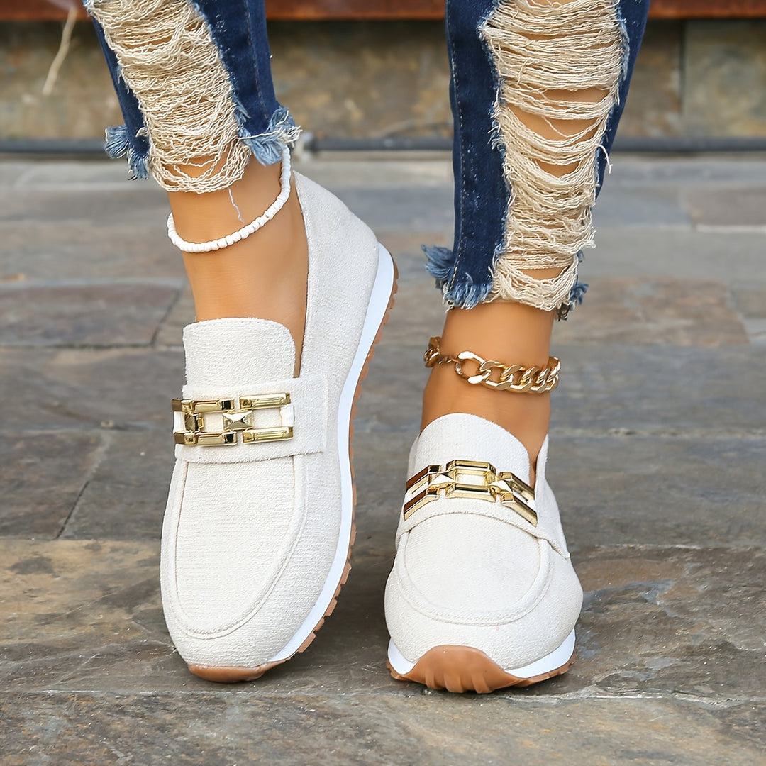 Heidi-Mode | Lässig Loafers mit Ketten Dekoration