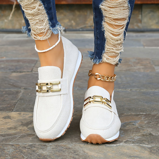 Heidi-Mode | Lässig Loafers mit Ketten Dekoration
