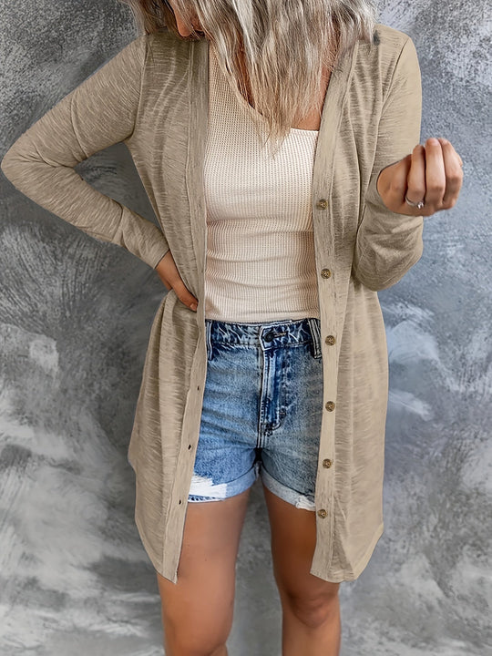 Heidi-Mode | Leichte Sommer Strickjacke Damen mit Knöpfen