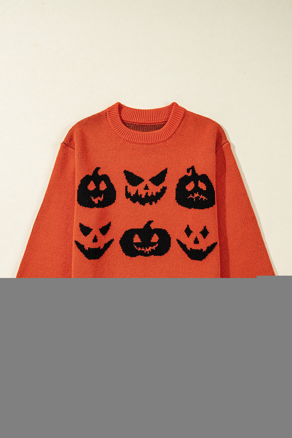 Halloween Kürbis Gesicht Muster Drop Shoulder Pullover