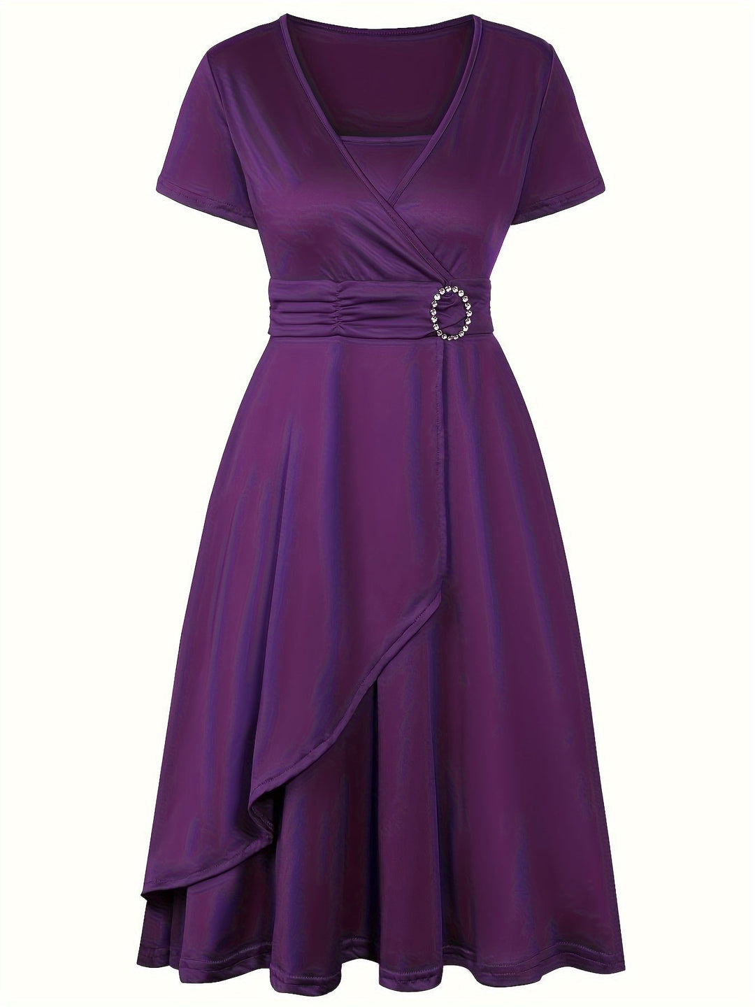 Heidi-Mode | Stilvolles Baumwollkleid mit Schmaler Passform, Asymmetrischem Saum und Bindegürtel für Damen Ideal für Den Sommer