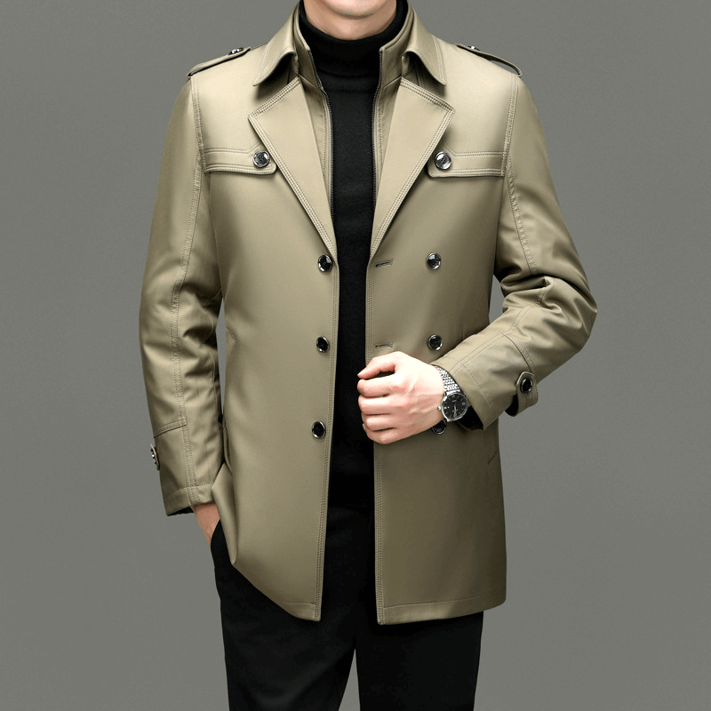Heidi-Mode | Herren Doppelreiher Trenchcoat