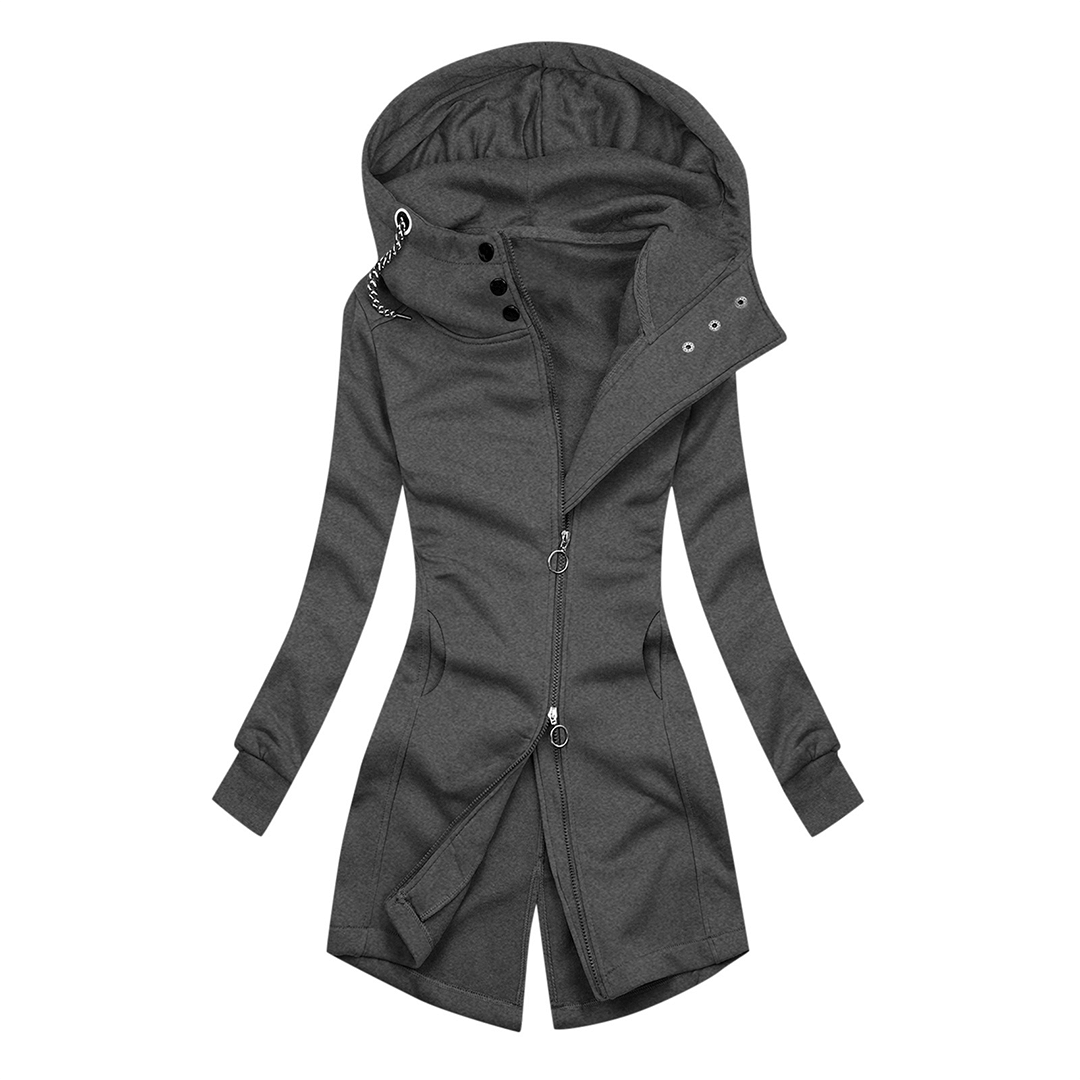 Heidi-Mode | Damen Slim Fit Hoodie mit hohem Kragen Jacke