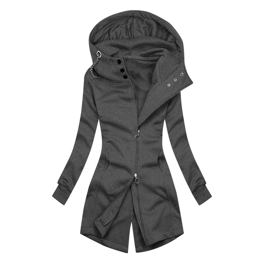 Heidi-Mode | Damen Slim Fit Hoodie mit hohem Kragen Jacke