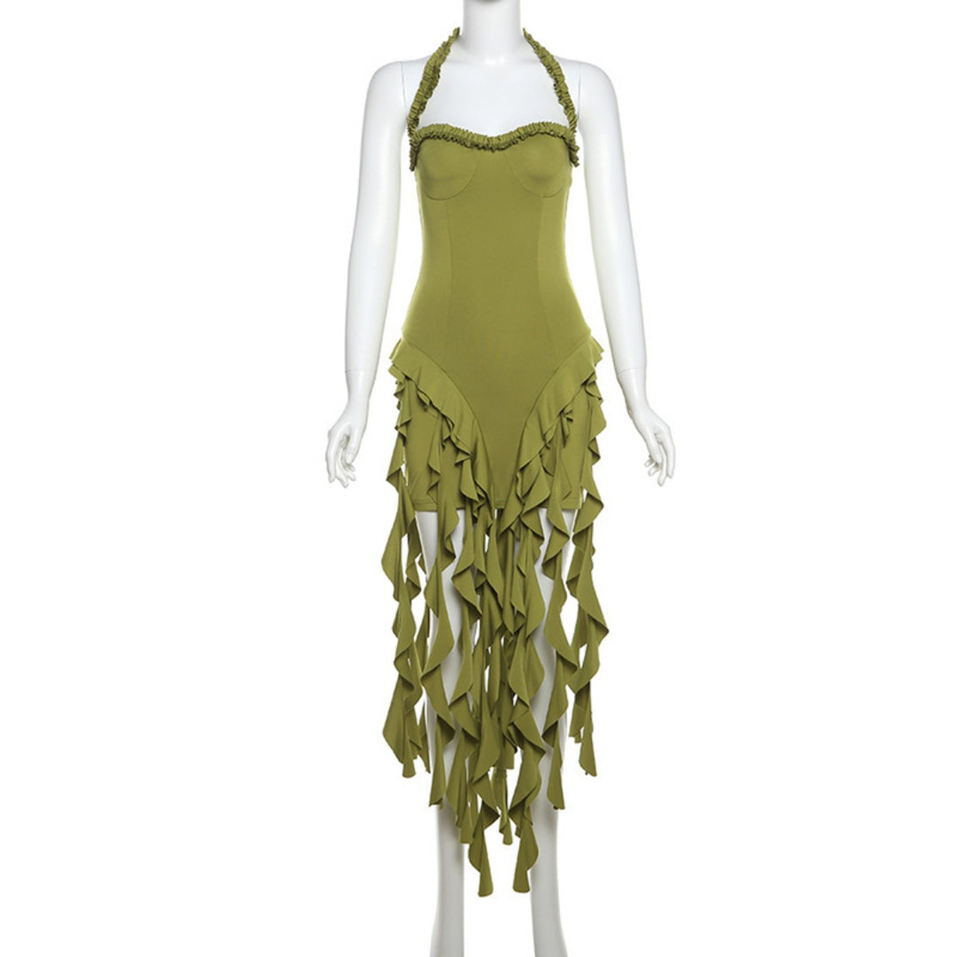 Heidi Mode | Sexy Ausschnitt unregelmäßig schlankes Kleid
