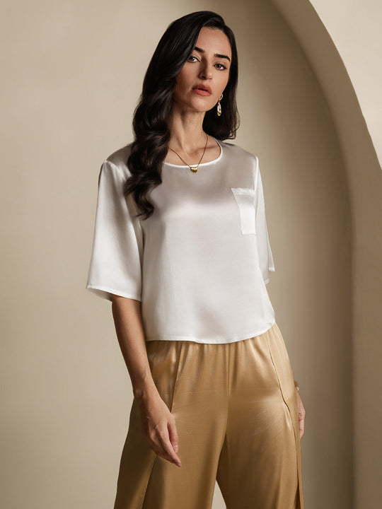 Heidi-Mode | 100% Seide Lässiges Damen T-Shirt